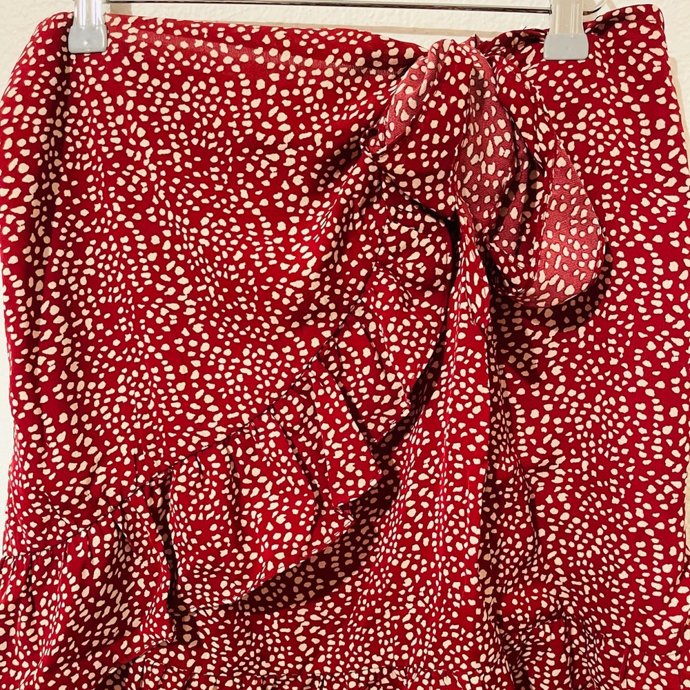 Patterned Wrap Skirt